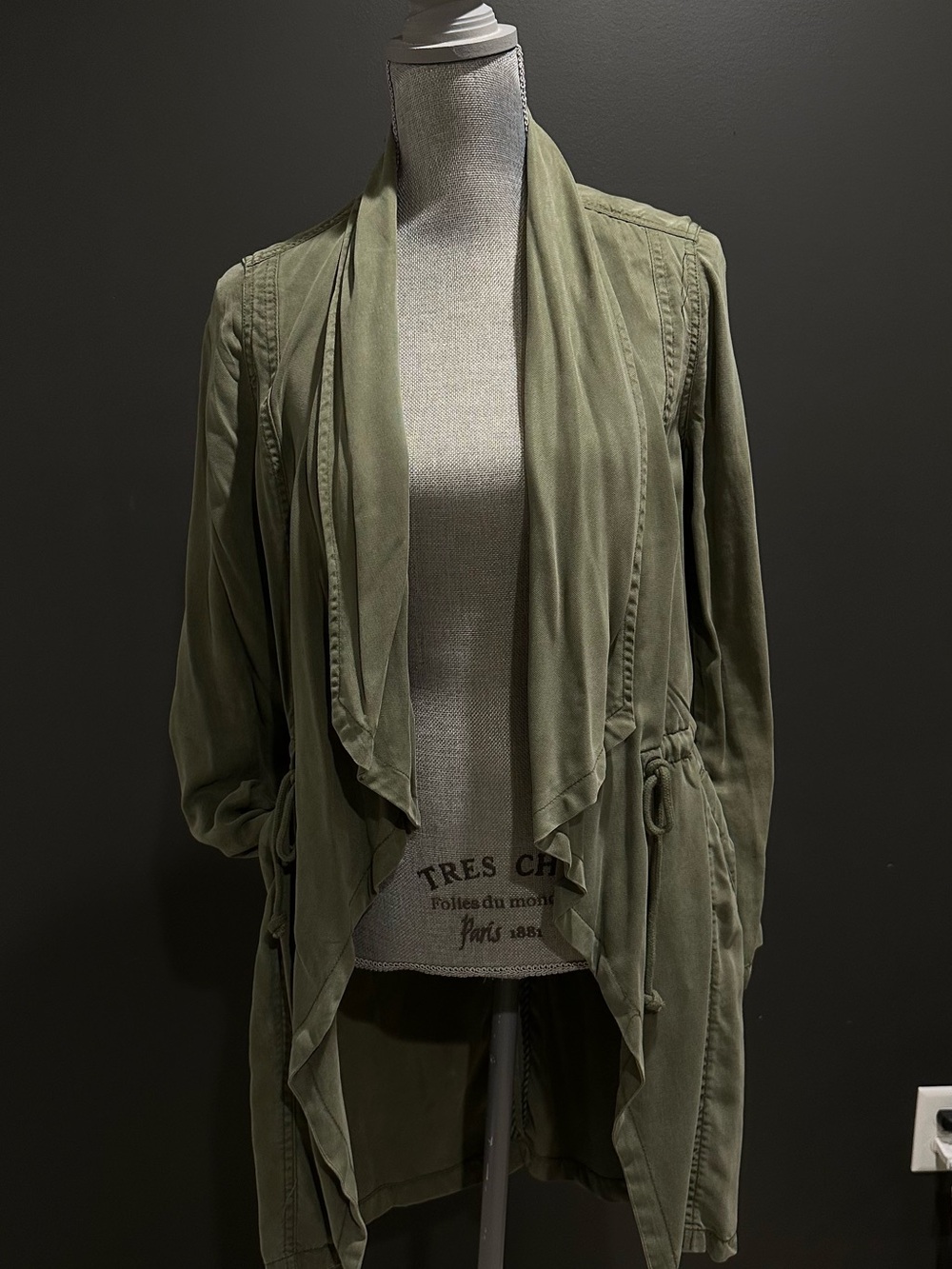 Max Jeans Olive Utility Drape Jacket